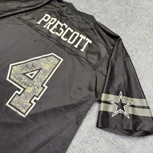 Dallas Cowboys NFL Salute To Service Dak Prescott Jersey Black Camo #4 L